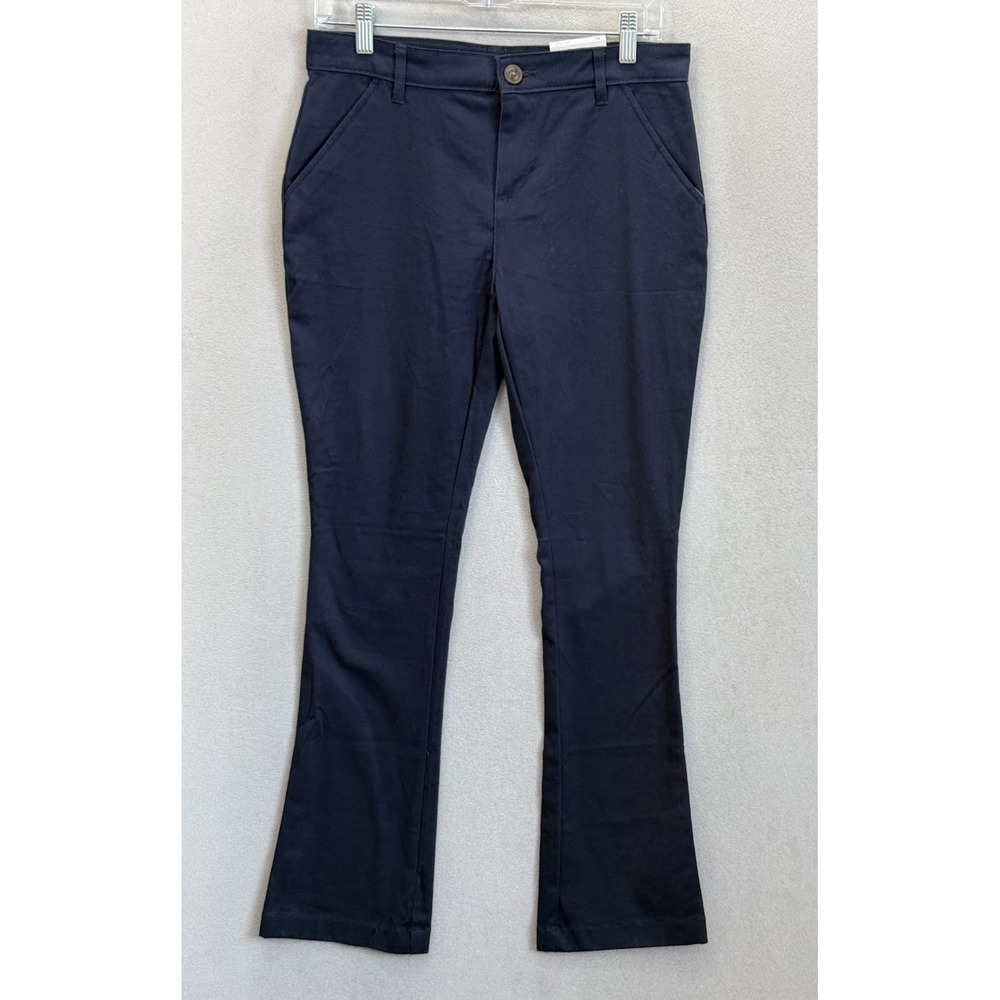 Old Navy Girl's Size 16 Blue Twill Stretch School Uniform Bootcut Pants NWT